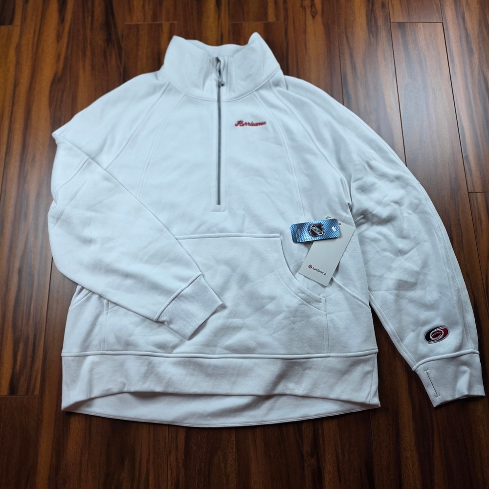 Lululemon Carolina Hurricanes Scuba Oversized Funnel Neck Half Zip White XL/2XL